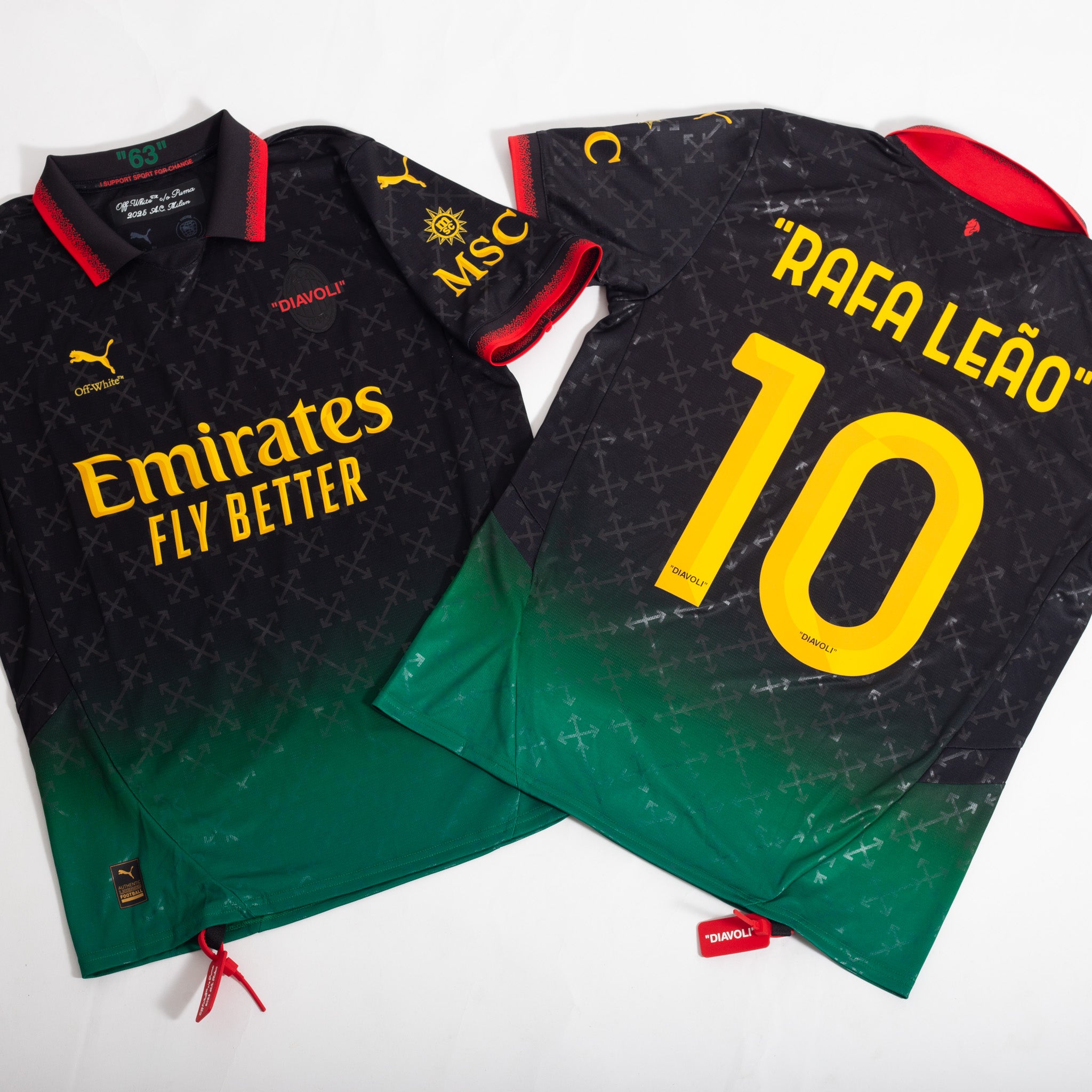 Camisa Off-White x AC Milan - Rafa Leao