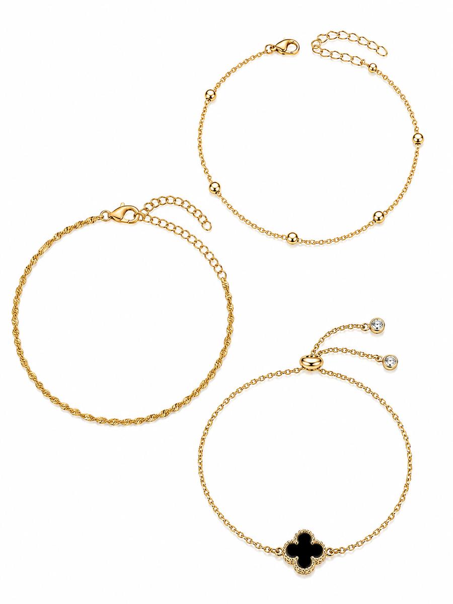 Mix Pulseiras Bolinha Torcida e Gravatinha Trevo
