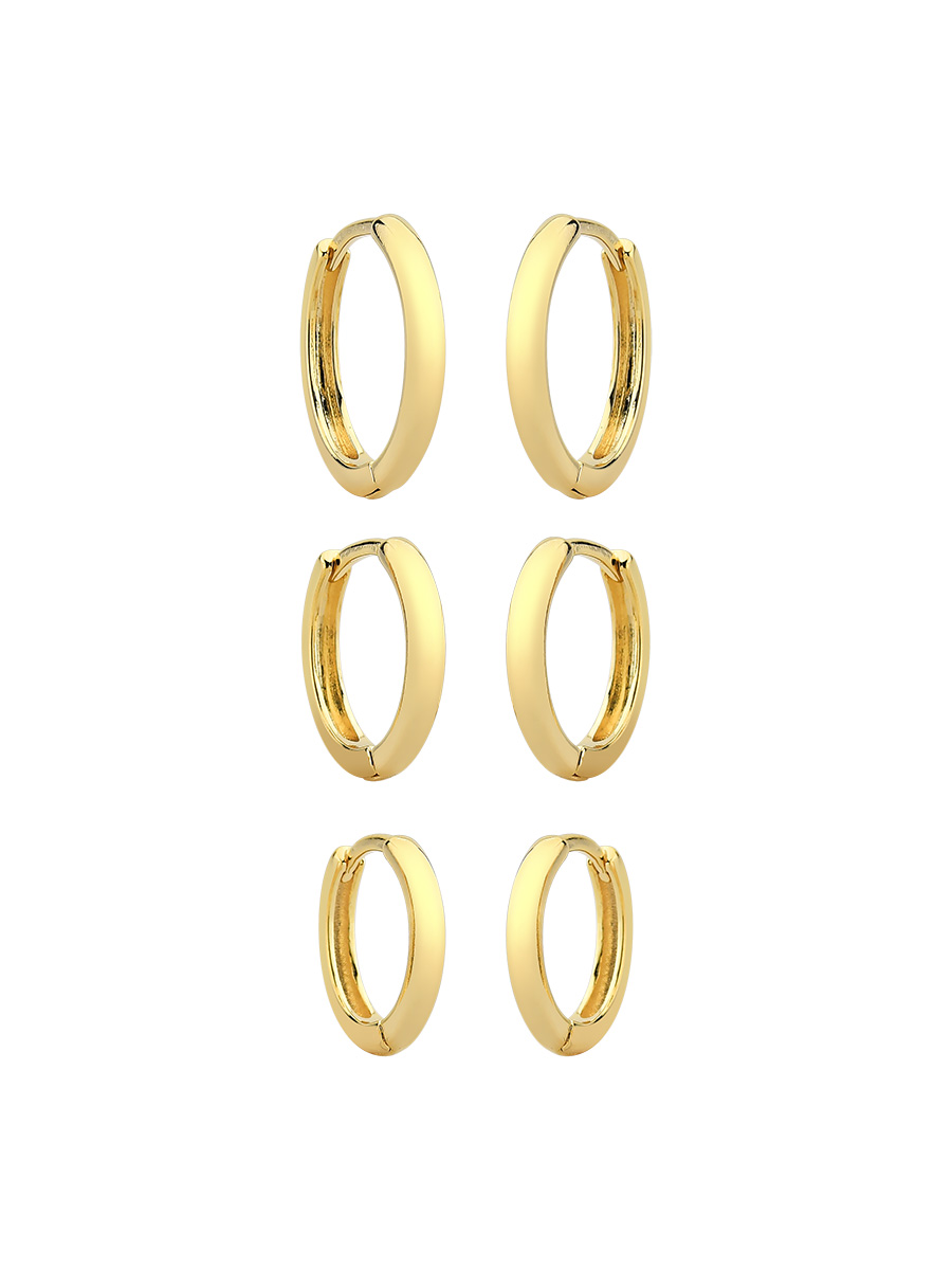 Trio de Argolas Lisas