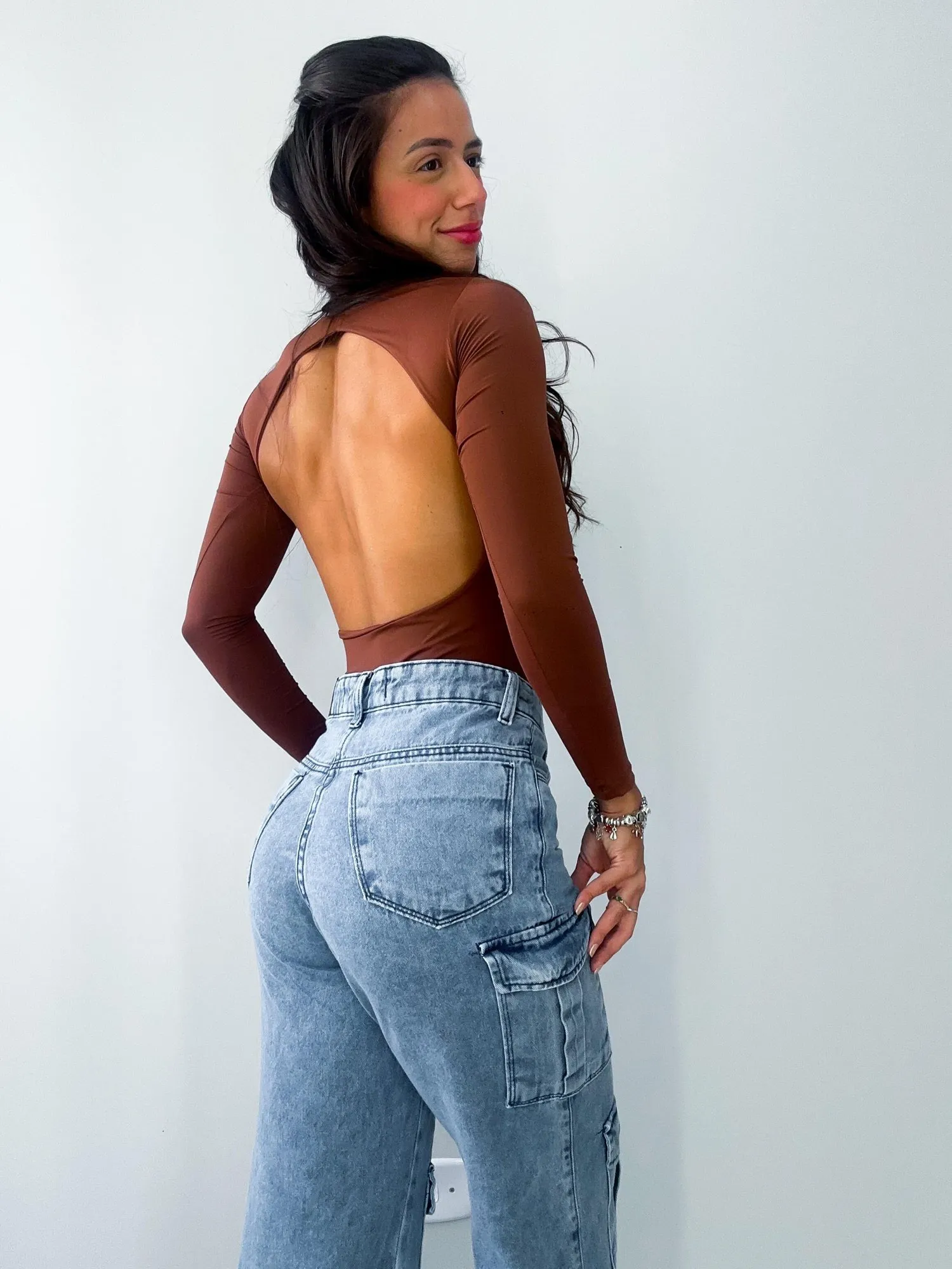 Body Costas Abertas Manga Longa