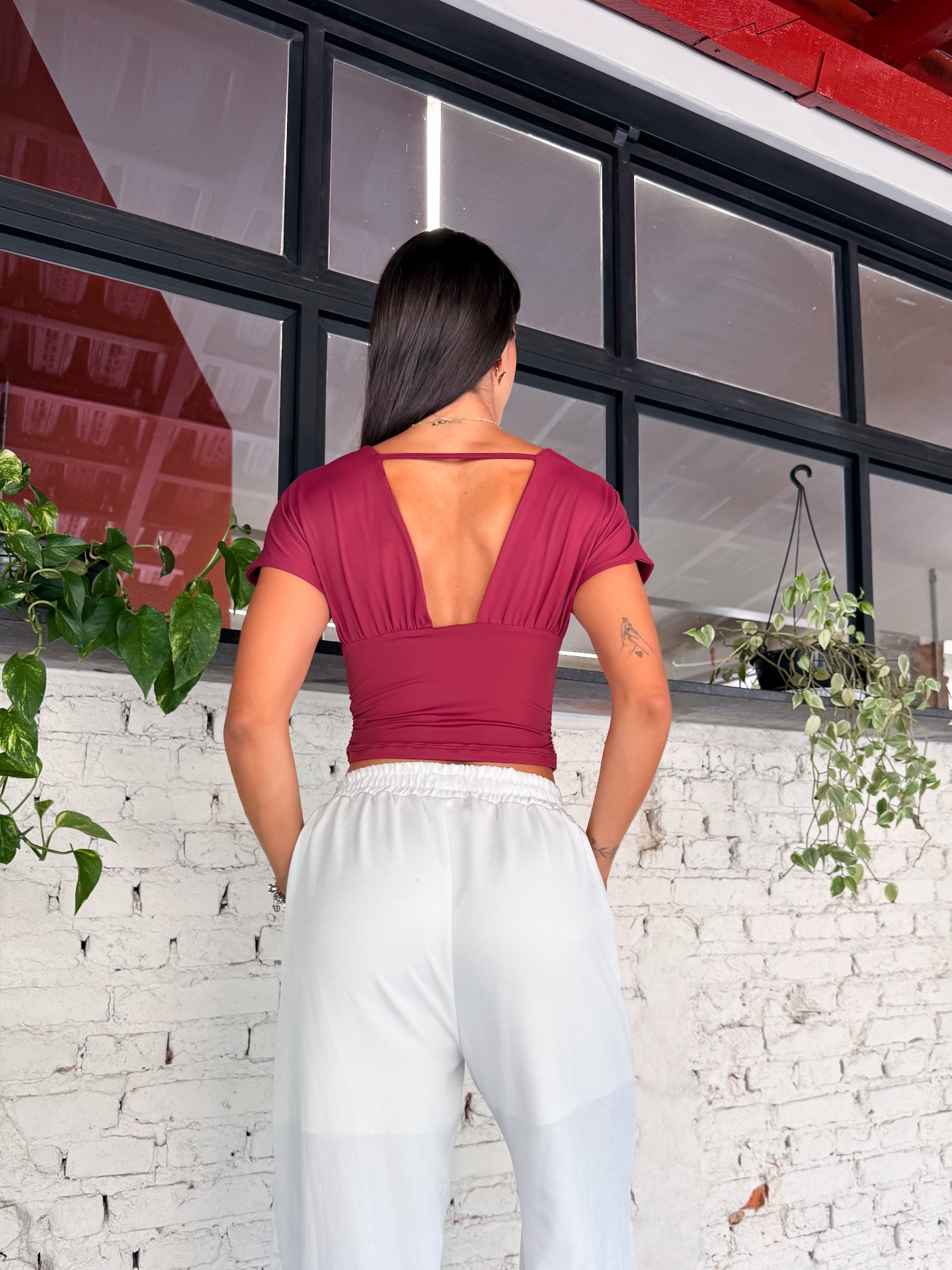 Blusa Decote V com Manga