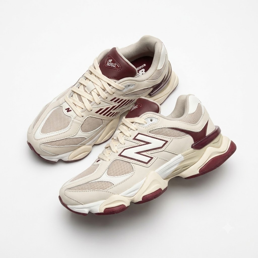 New Balance 9060 Creme Vinho